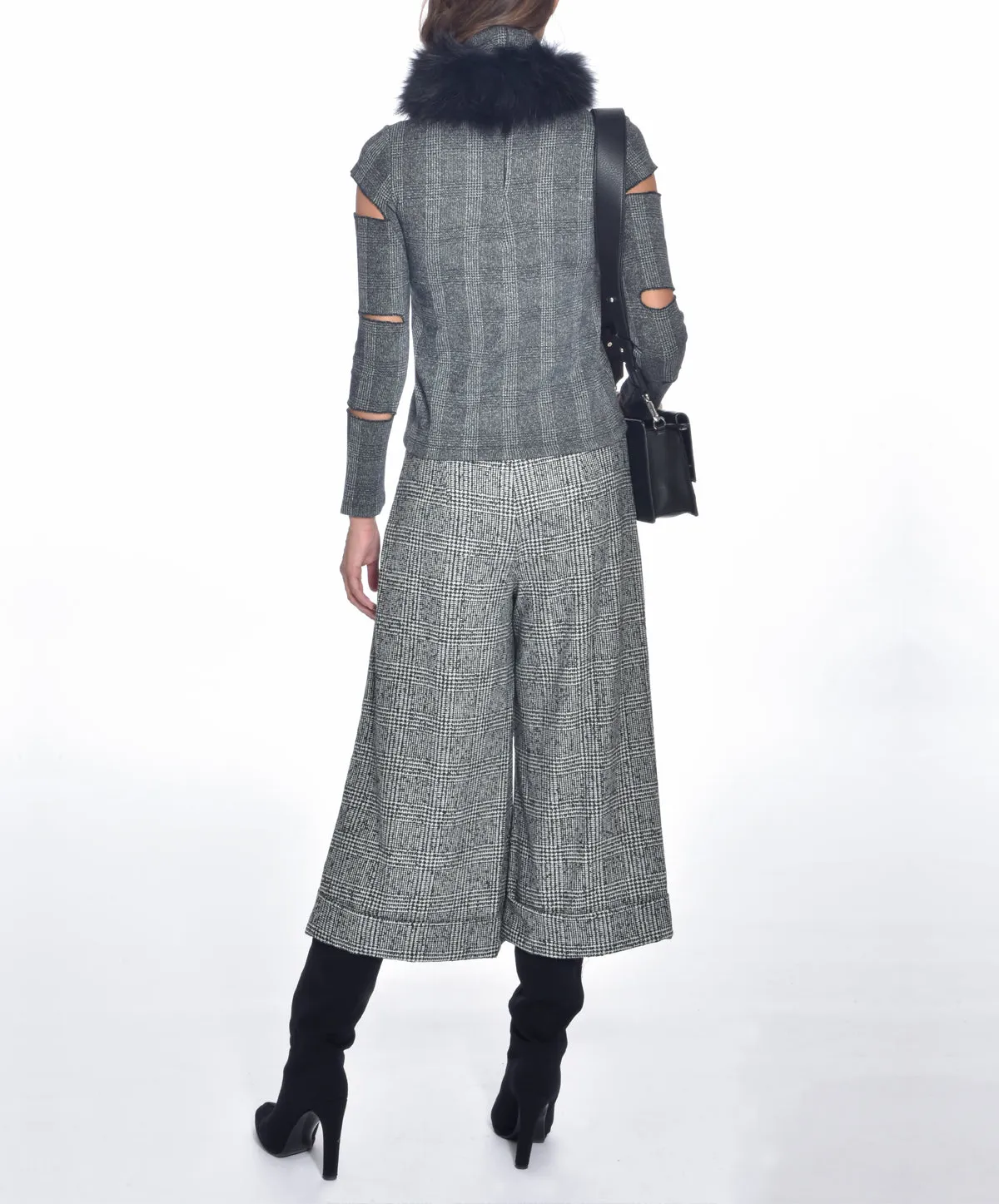 Tweed Cutout Top