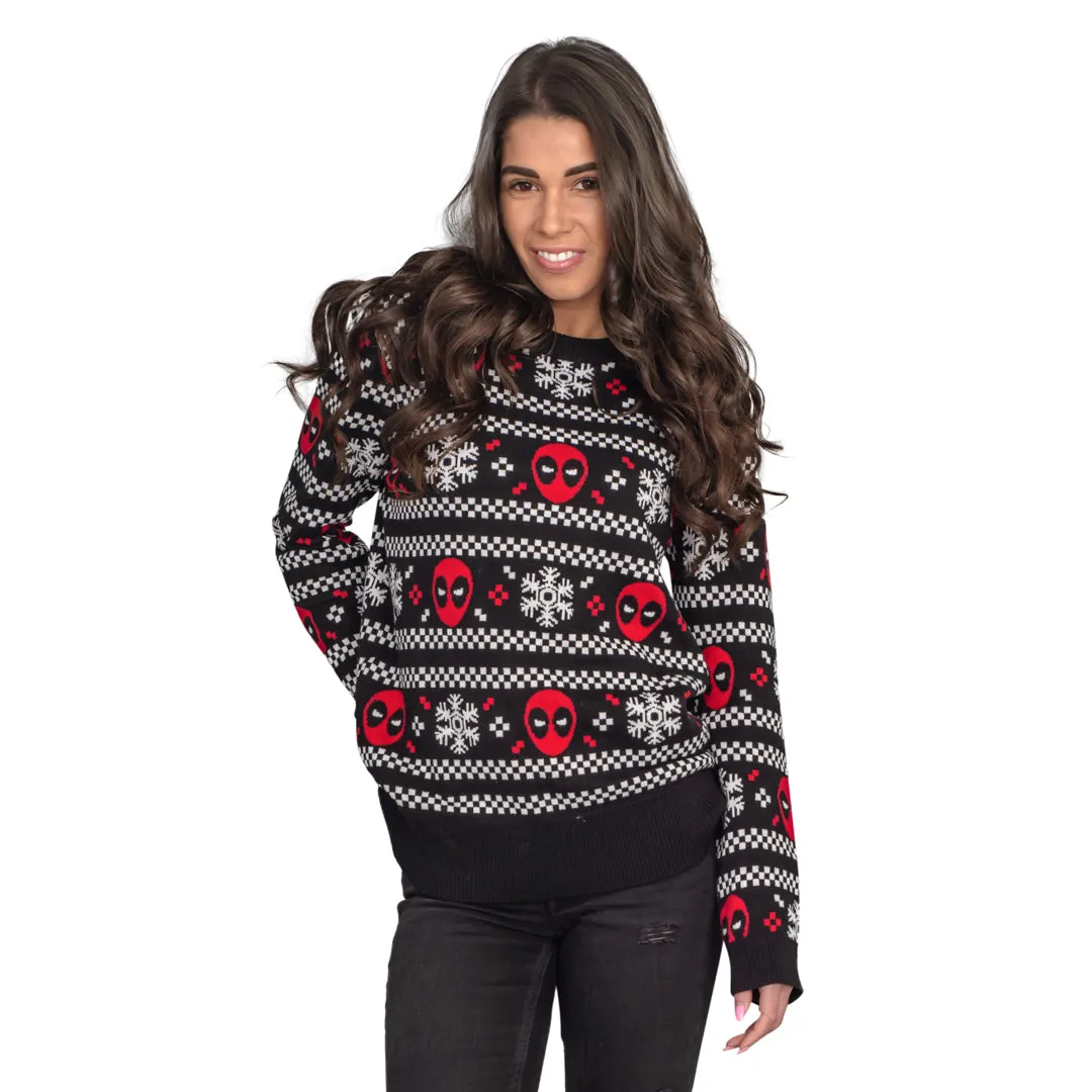 Ugly Christmas Sweater JulesRoche Knitted Deadpool Design