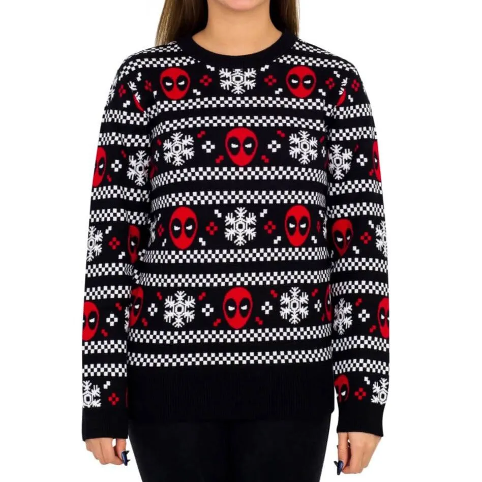 Ugly Christmas Sweater JulesRoche Knitted Deadpool Design