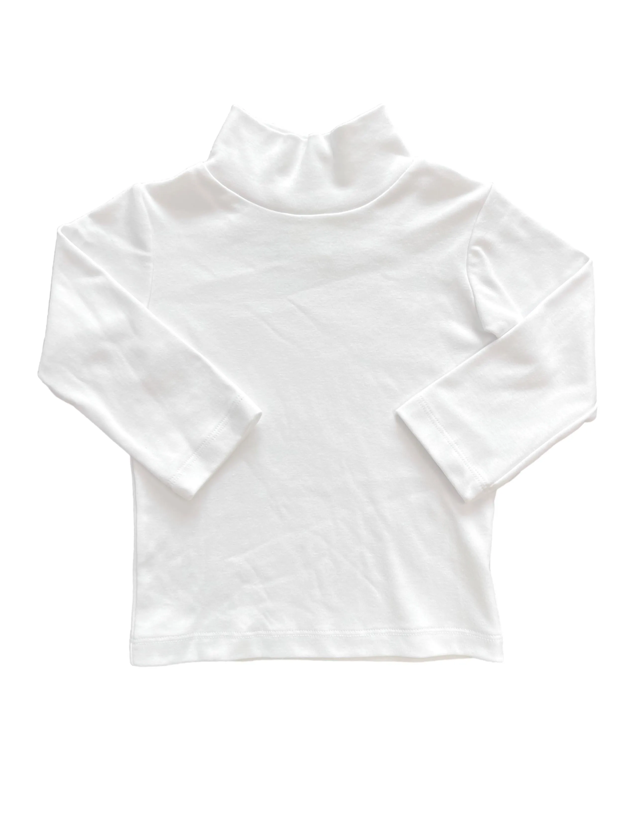 Unisex Solid White Turtleneck
