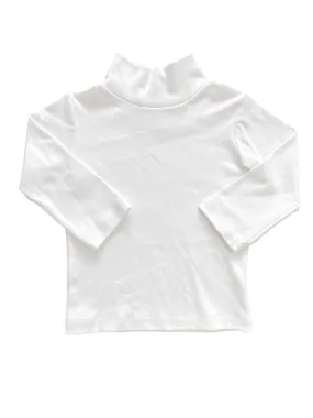 Unisex Solid White Turtleneck