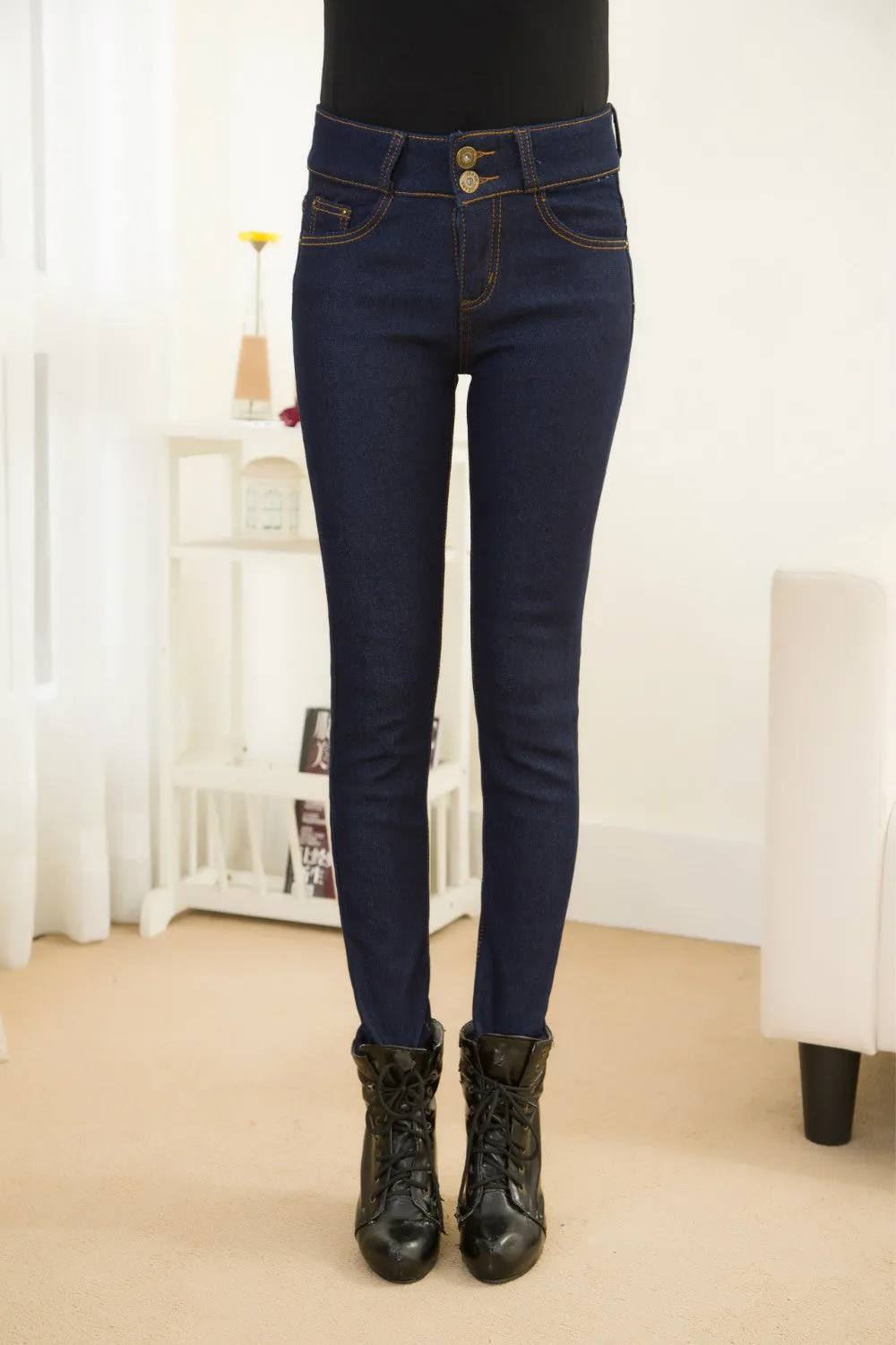 VenusFox High Waist Warm Jeans