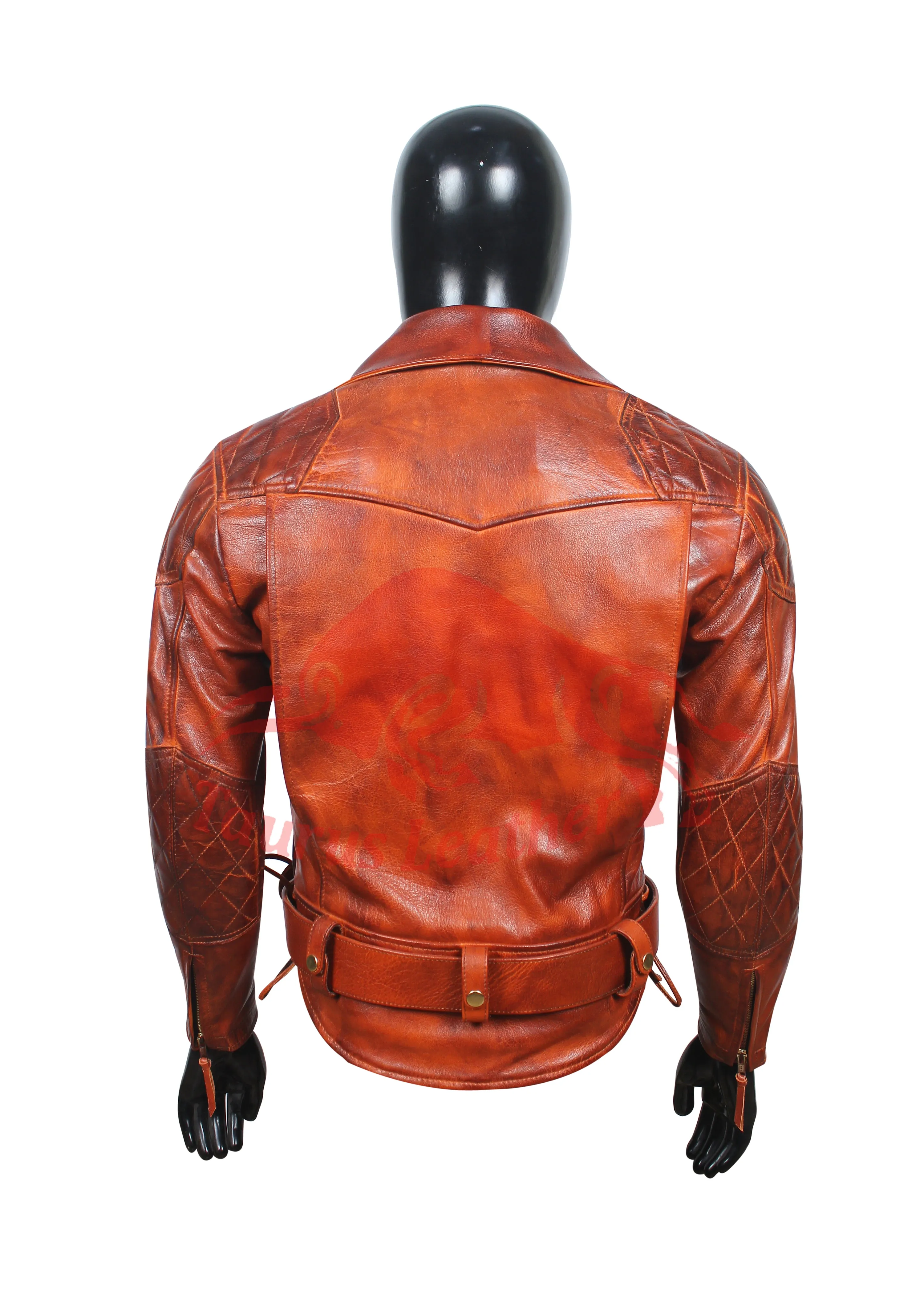 Vintage Brown The Classic Biker Jacket by Taurus Leather"