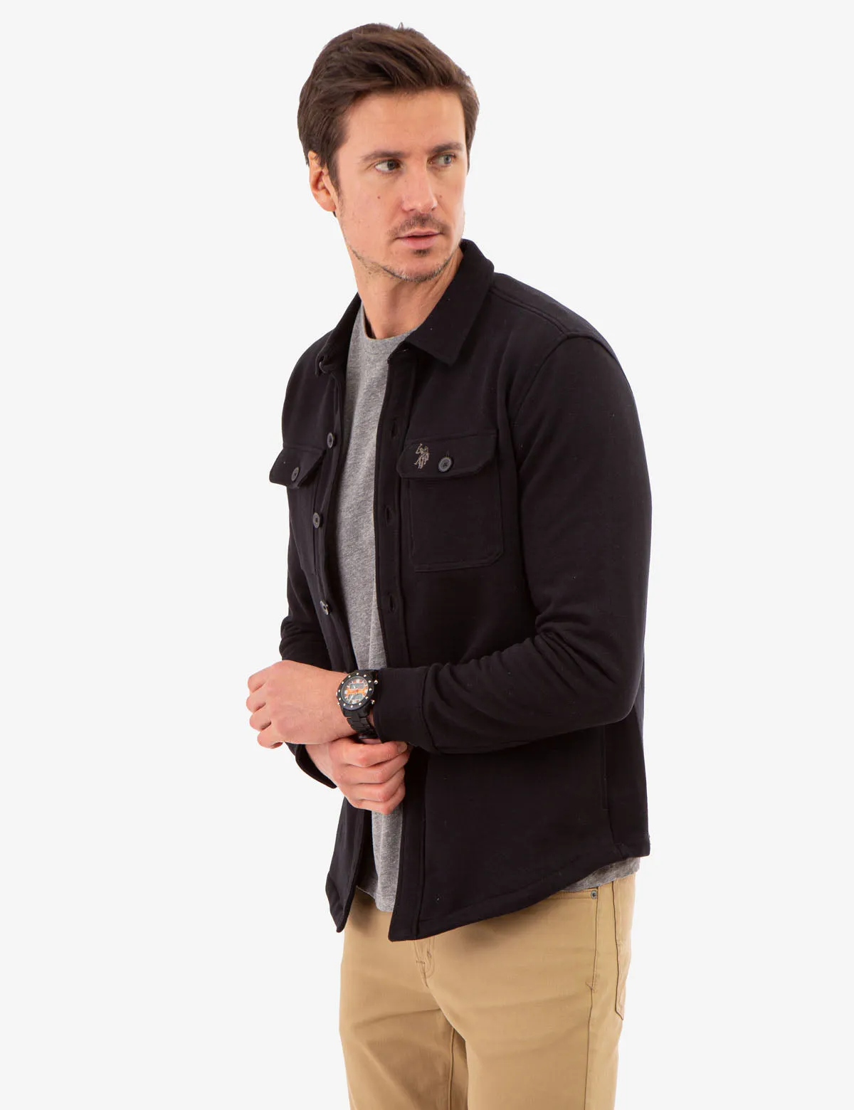 WHITE LABEL FRENCH TERRY SHACKET
