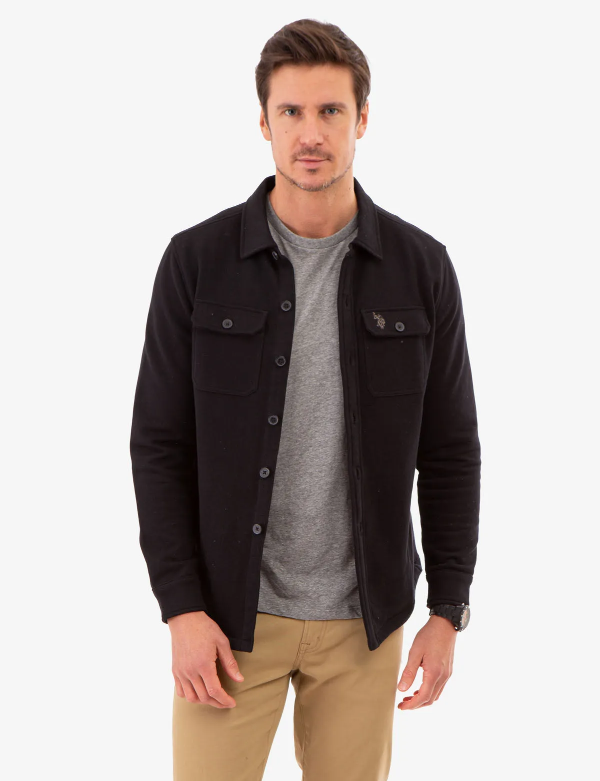 WHITE LABEL FRENCH TERRY SHACKET
