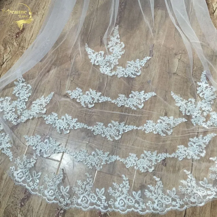 White  Veil Long Bridal Veil Cheap Wedding Accessories