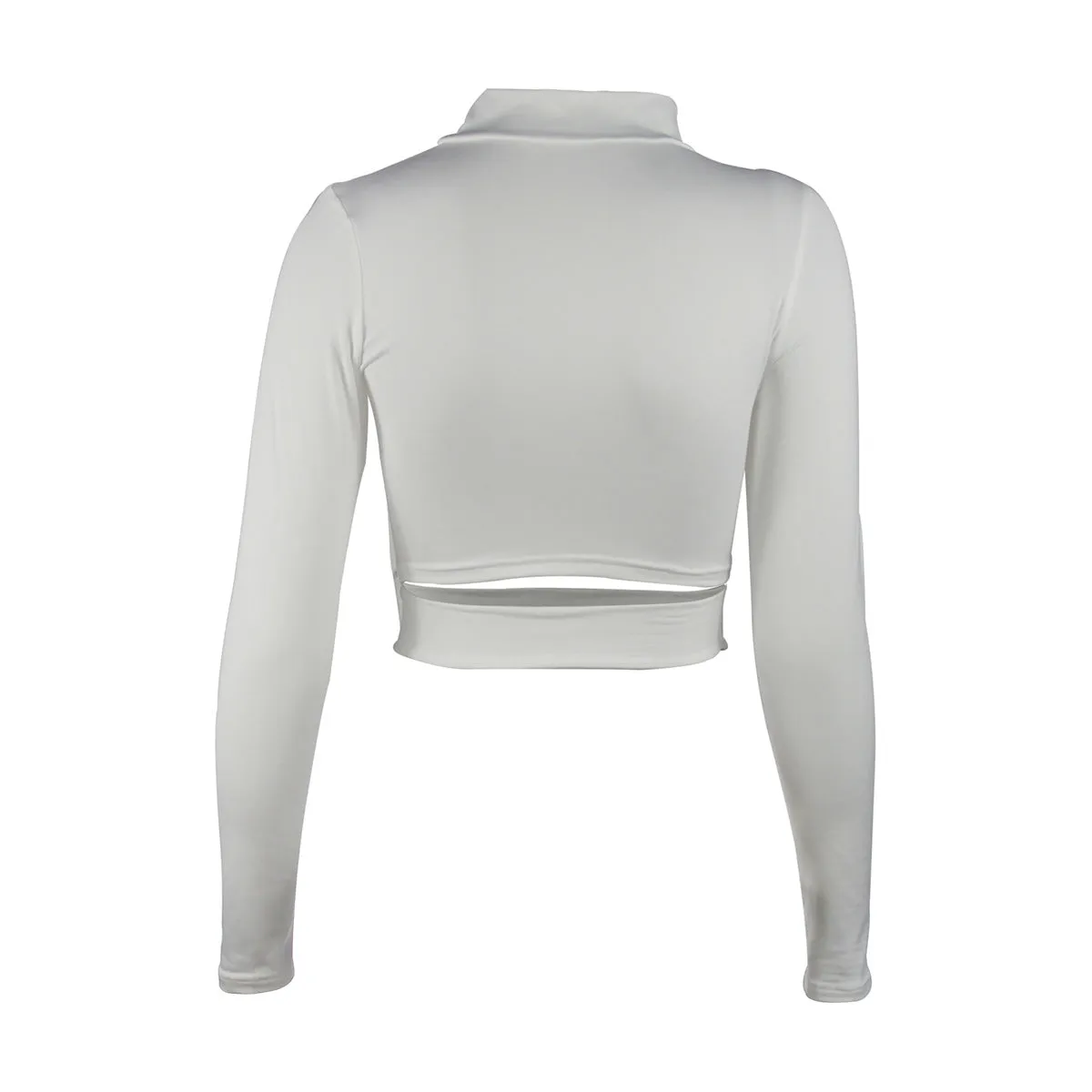 Women Sexy Cutout Turtleneck Long Sleeve Crop Top ZY8815