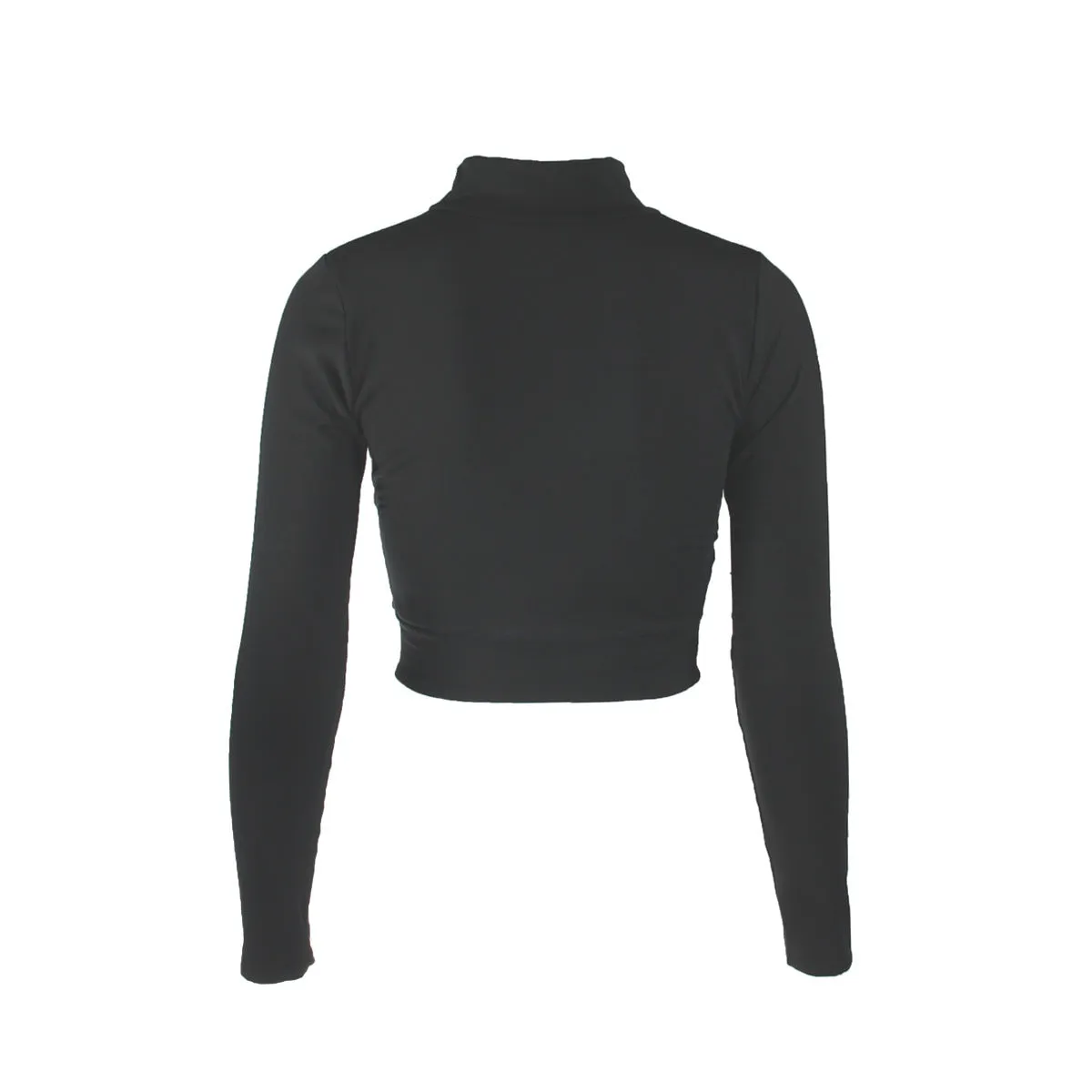 Women Sexy Cutout Turtleneck Long Sleeve Crop Top ZY8815
