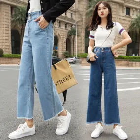 Women's High-Waist Straight-Leg Denim Jeans - GlamzLife