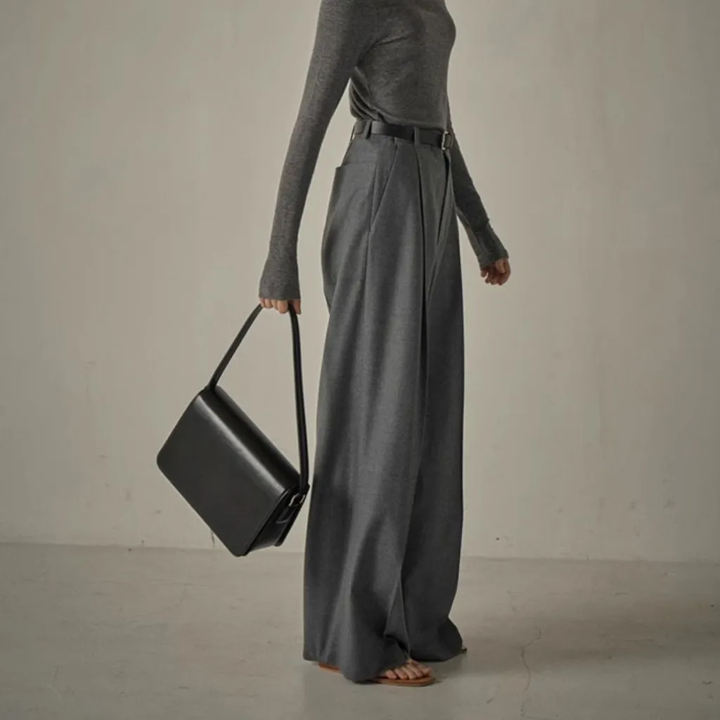 Women's High Waist Straight Suit Pants