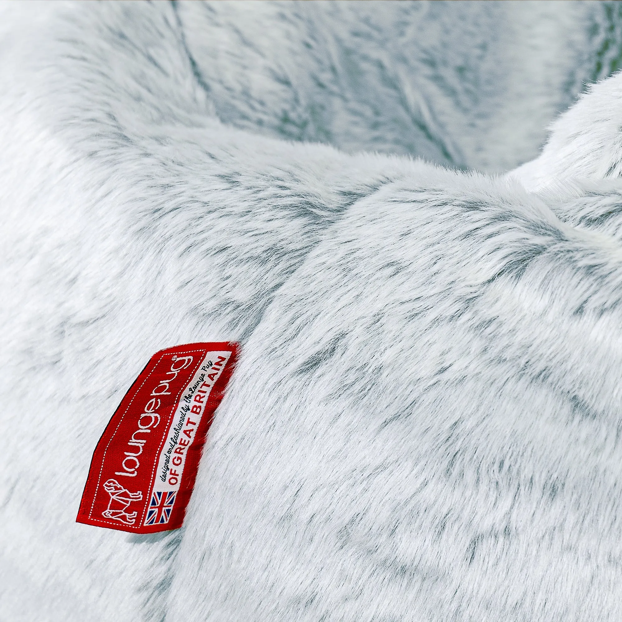 XXL Cuddle Cushion - Fluffy Faux Fur Rabbit Dusty Blue