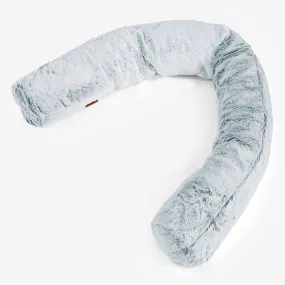 XXL Cuddle Cushion - Fluffy Faux Fur Rabbit Dusty Blue