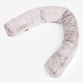 XXL Cuddle Cushion - Fluffy Faux Fur Rabbit Dusty Pink