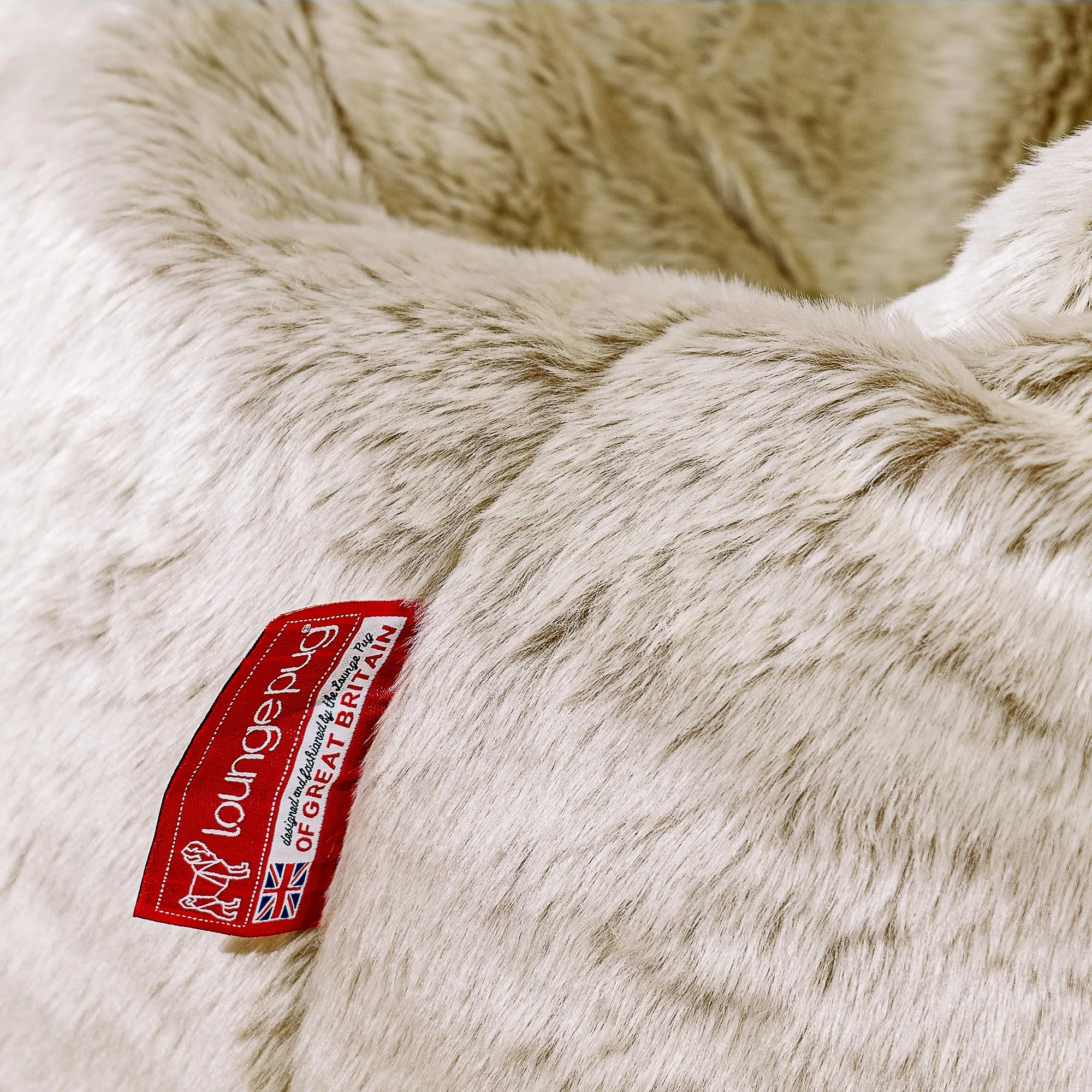 XXL Cuddle Cushion - Fluffy Faux Fur Rabbit Golden Brown